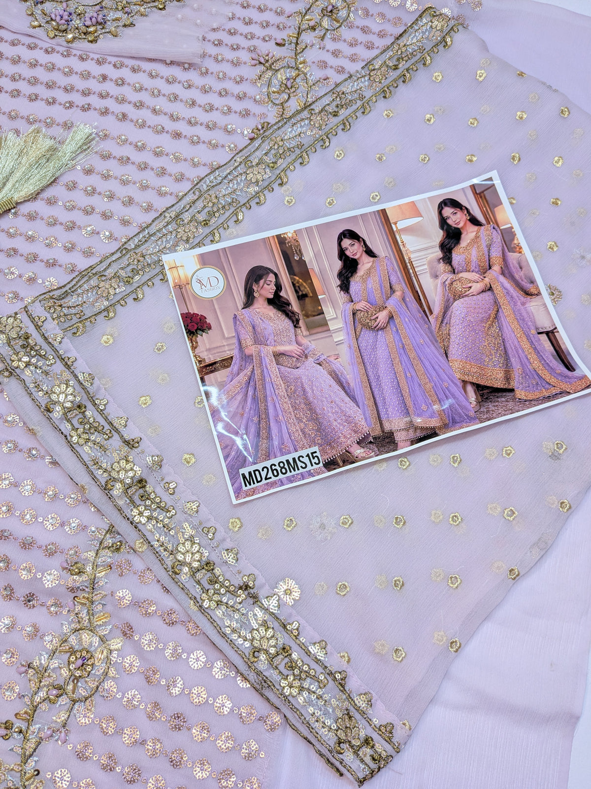 Haris Shakeel Inspired LILAC Bridal Chiffon