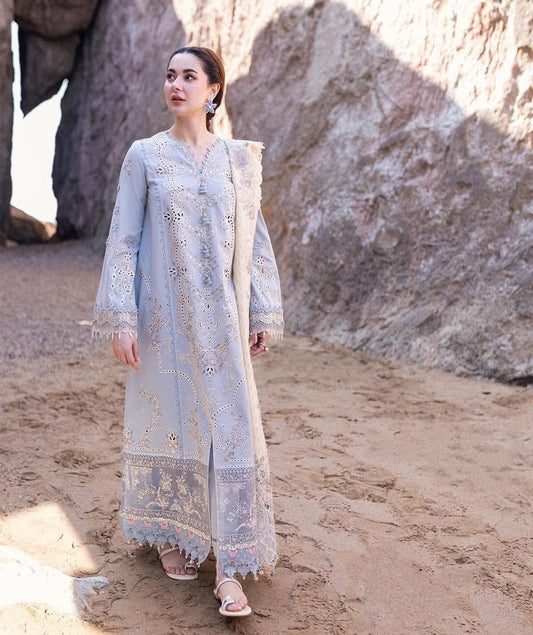 QALAMKAR FIRUZE CHIKANKARI LUXURY EMBROIDERED LAWN