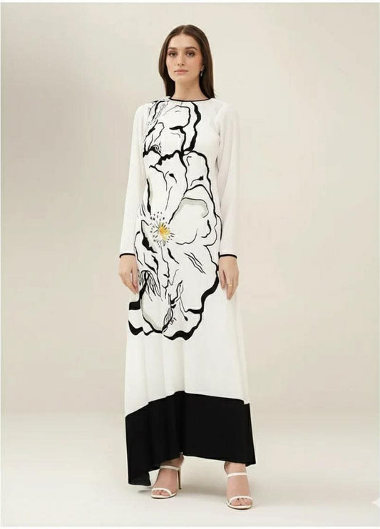 LULUSAR BLACK WHITE DIGITAL SILK