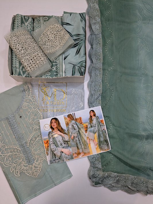 NUREH EMBROIDERED PRINTED LAWN MOMINA