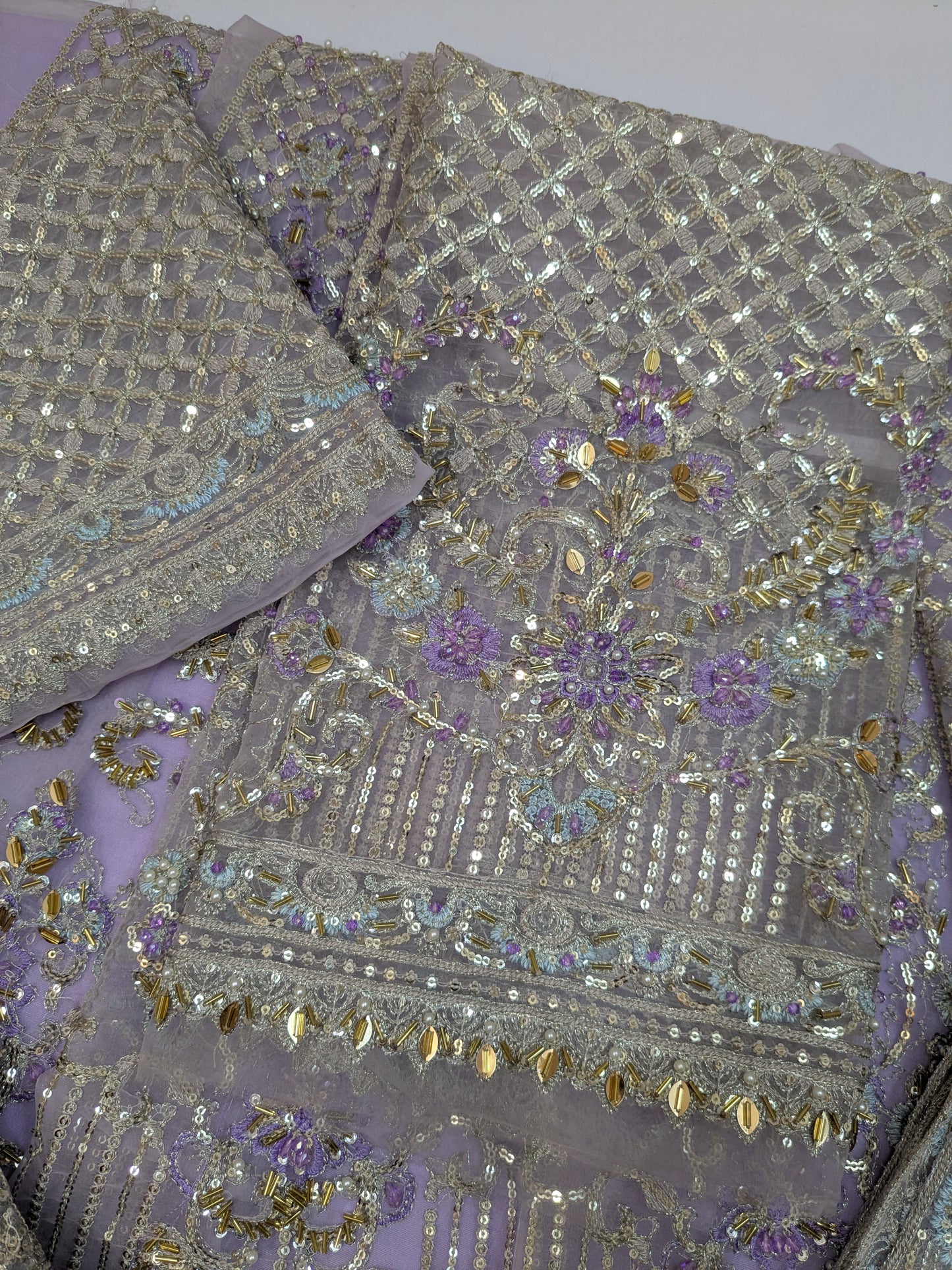ELAF LAVENDER FULL EMBELLISHED MAXI LAHENGA