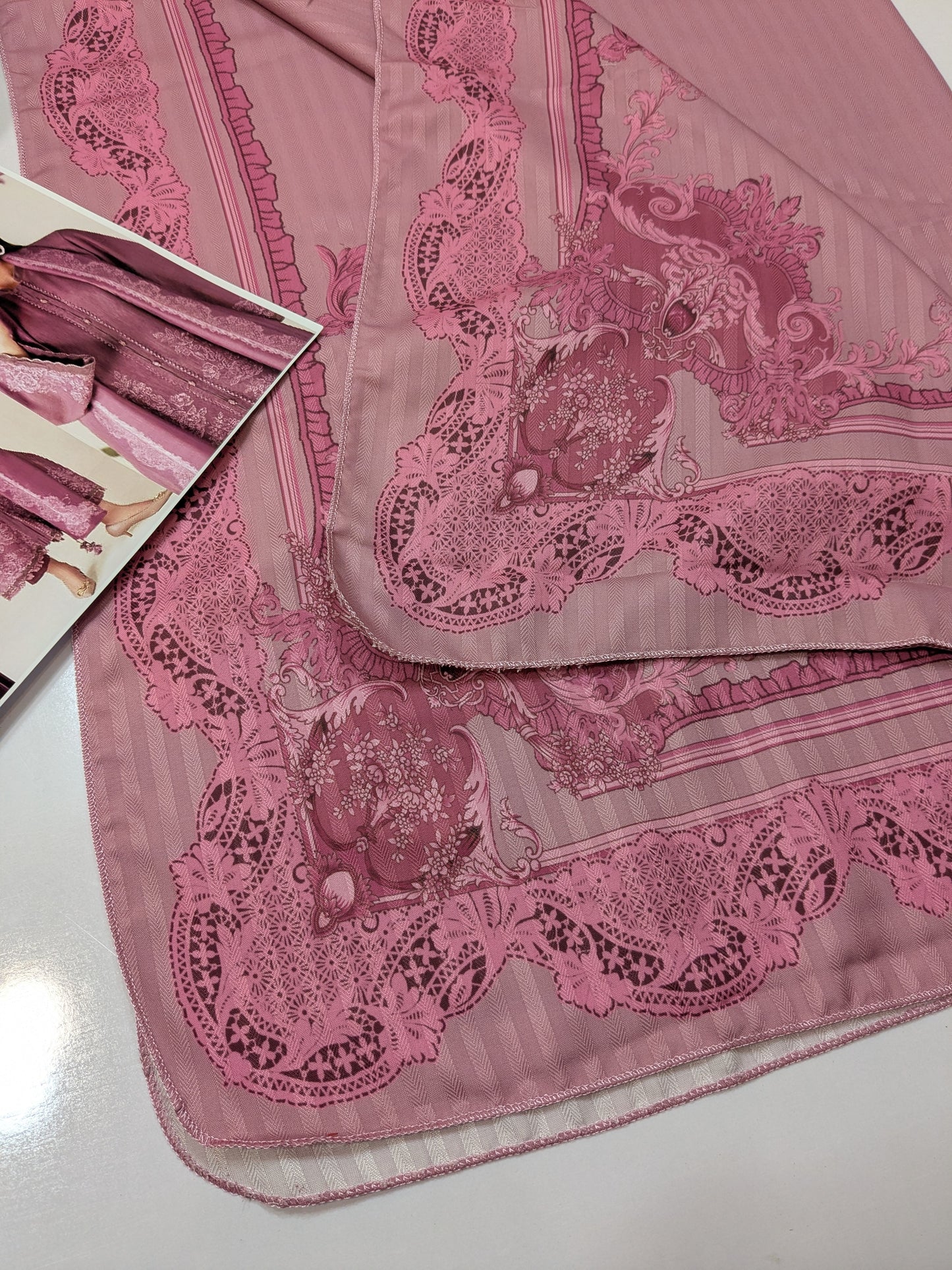 BAROQUE TEA PINK KHADDAR EMBROIDERED 3pcs