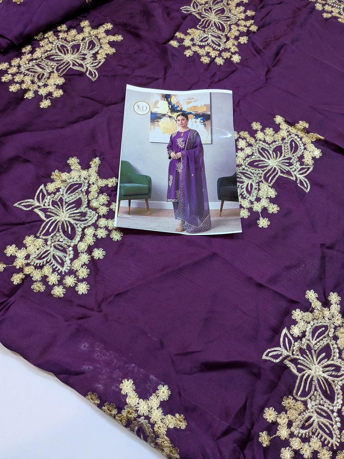 MAHIRA SILK EMBROIDERED PURPLE FORMAL