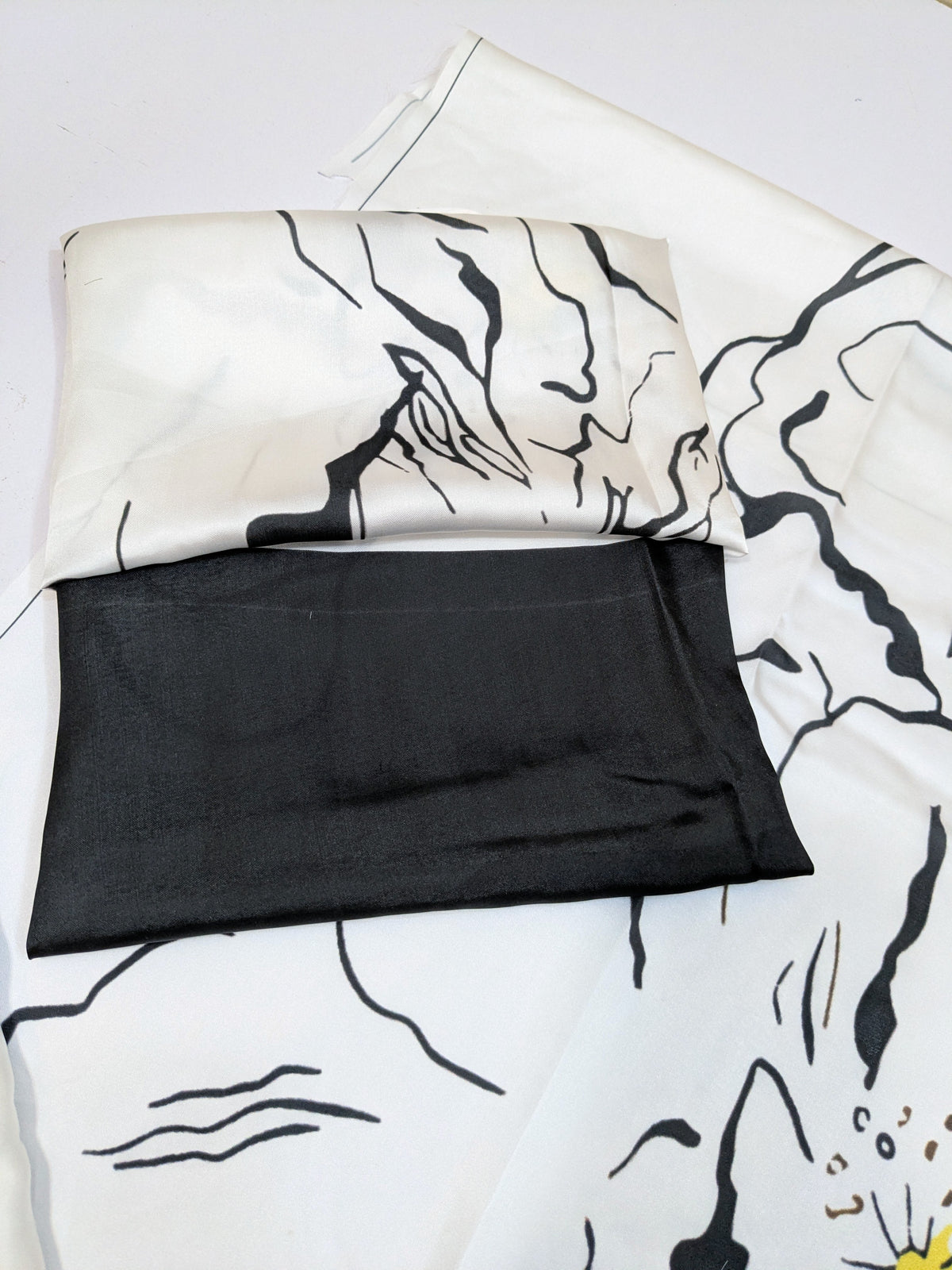 LULUSAR BLACK WHITE DIGITAL SILK