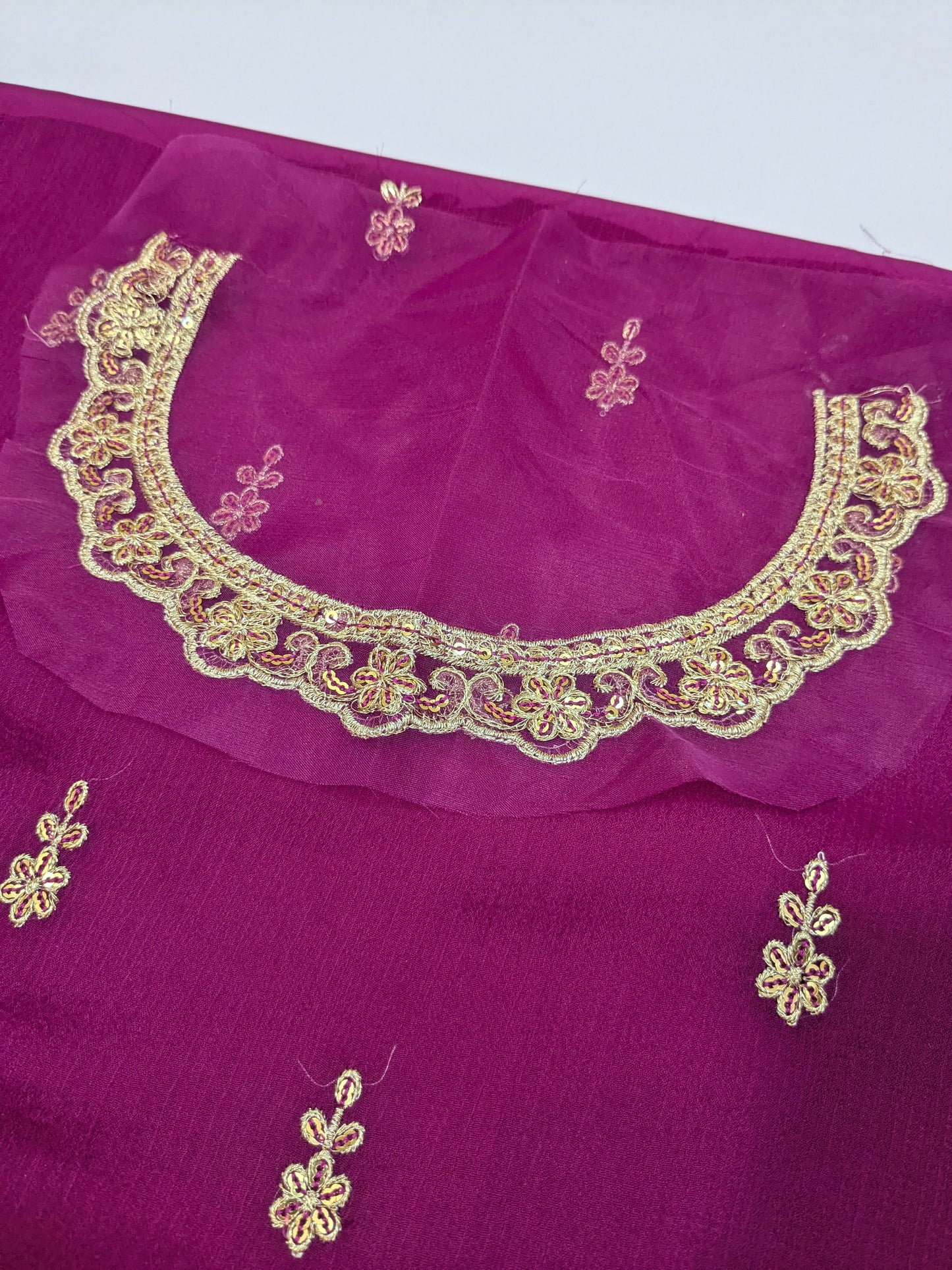 KHIMKHUAB PURPLE CHIFFON EMBROIDERED