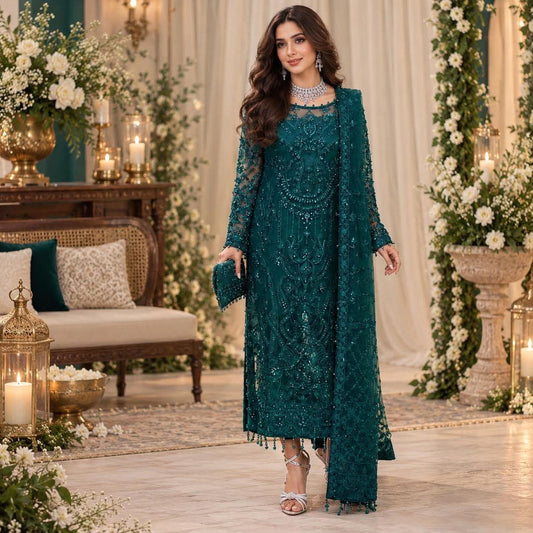 KANWAL MALIK EMERALD GREEN FORMAL WEAR