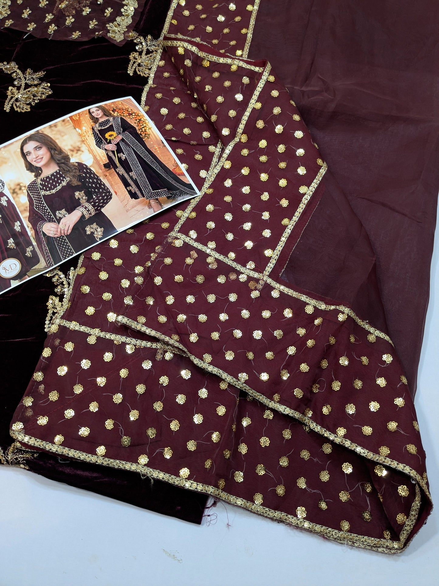 AFROZEH HIGH VERSION BURGUNDY VELVET