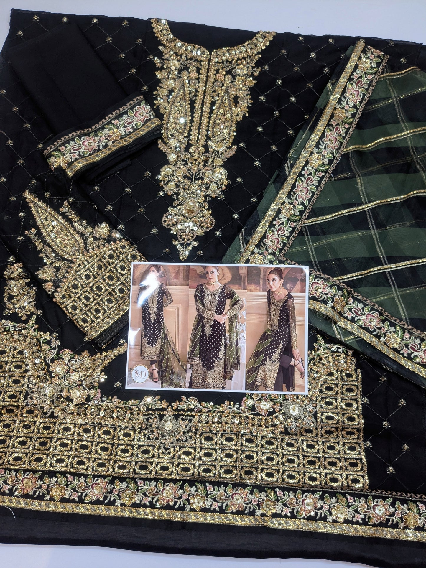 Charisma Maya Ali chiffon embroidered dress