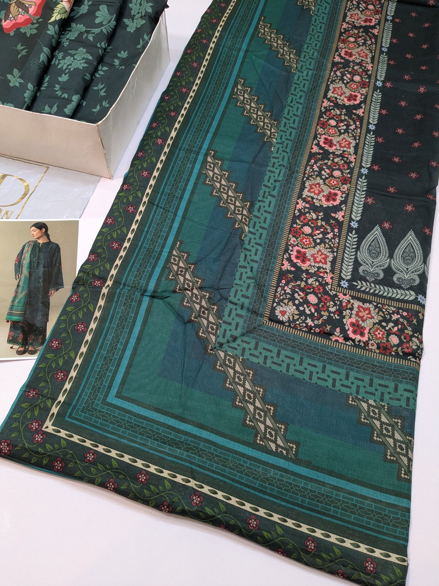 COCO BY ZARA SHAHJAHAN WILD FERN DIGITAL PRINT LAWN DUPPATA