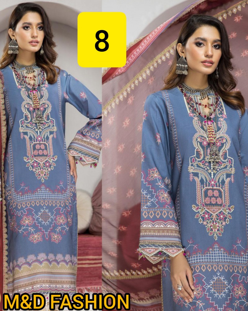 Anaya By Naz Afreen Linen 3pcs Dress CODE8 Manizeh