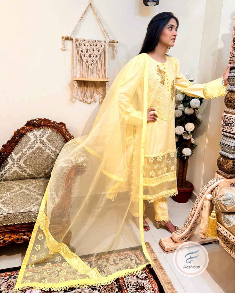LEMON Lawn & Organza sensations 3-piece Ready to wear