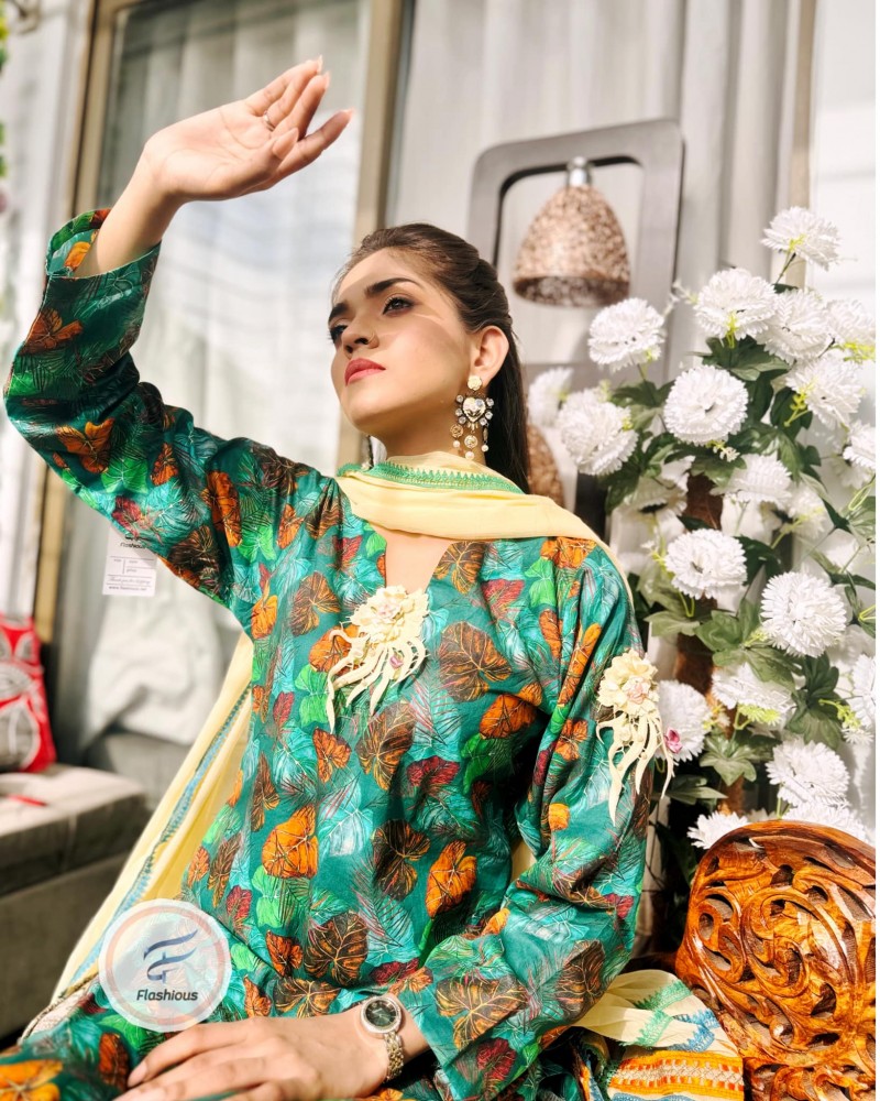 Leaf Stitched 3 piece Lawn suit