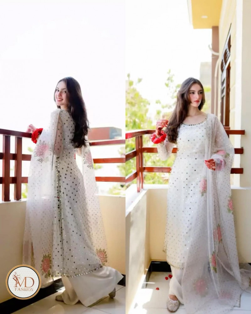 Sheesha chiffon outfit with Embroidered duppata