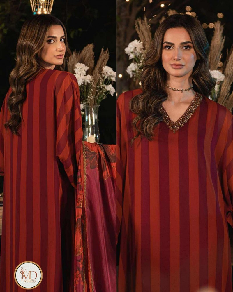 LULUSAR ADENA LONG CHARMEUSE SILK Emb