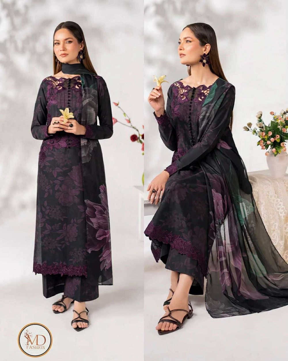 Iznik Printed Embroidered Lawn 3 Piece unstich suit