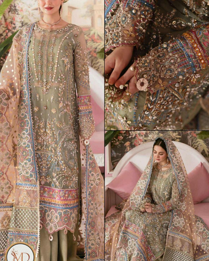 Elaf Mariee organza heavy embroidered dress
