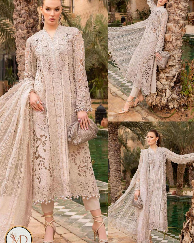 Maria b beige cutwork Lawn dress