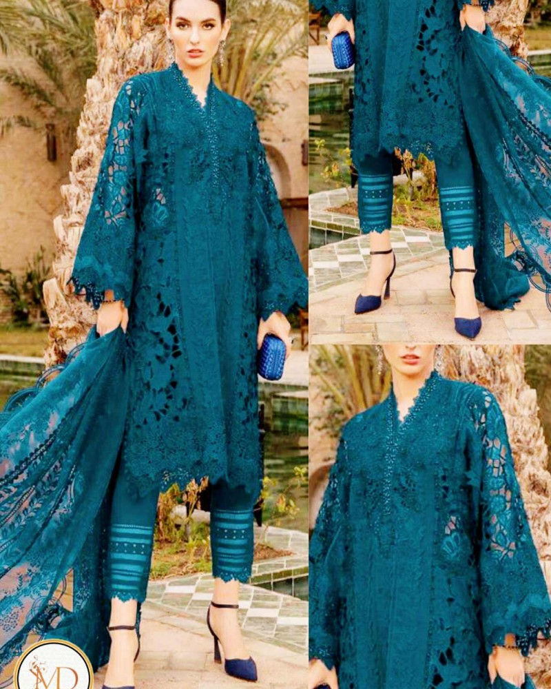Maria b zinc green cutwork Lawn dress