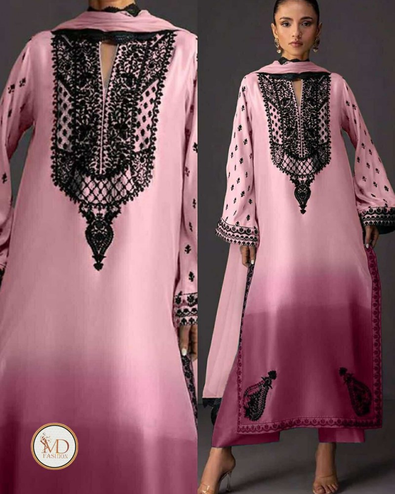 Zainab Chotani Charmeuse Silk Tea pink 3pcs