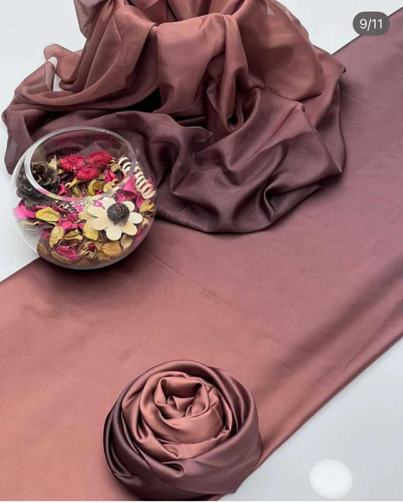 Copper Rose with Chocolate Brown Omber Charmeuse Silk