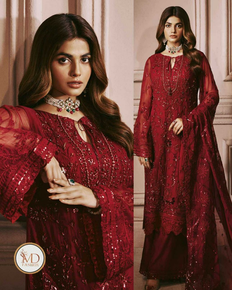 Eman Adeel ANAAR RED crystal work