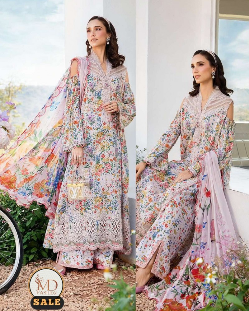Maria b blush embroidered Lawn