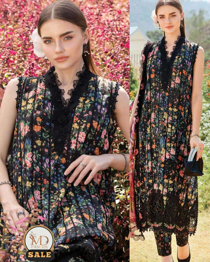 Maria b black embroidered lawn