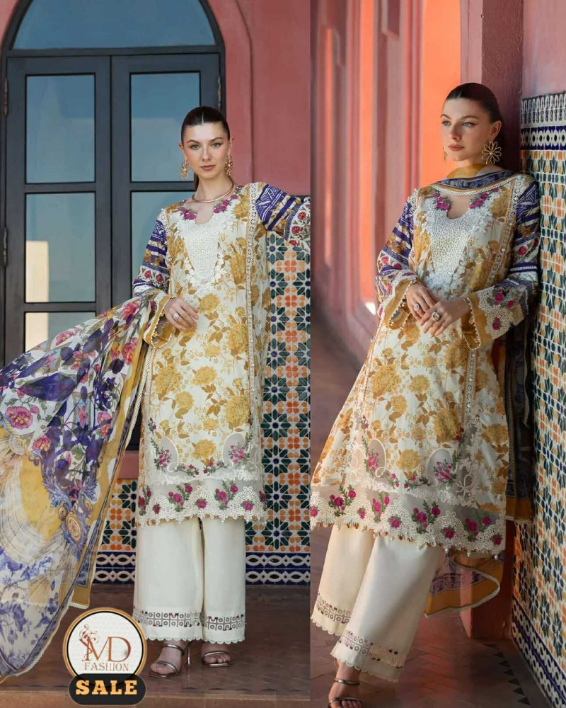 Elaf lemon white embroidery dress