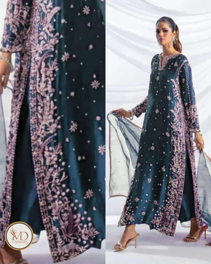 Eshal Eman Pure Raw silk Premium hand embellished