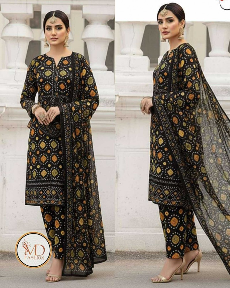 Chunri printed Lawn dress with chiffon duppata